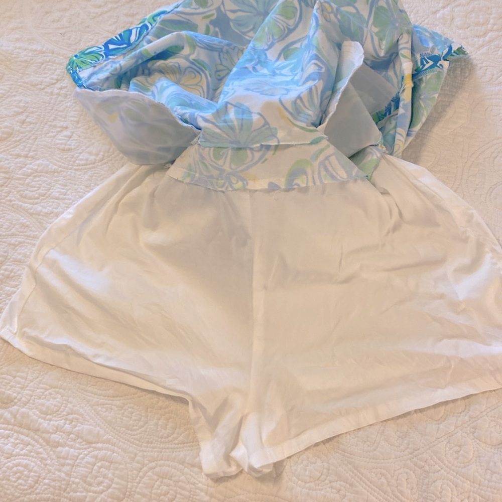 LILLY PULITZER Marigold Blue Green Yellow Print Cotton Mini Skirt Skort‎ - Picture 9 of 9